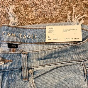 American Eagle Outfitters STRIGID Light Wash Straight Leg Jeans - Pale Blue